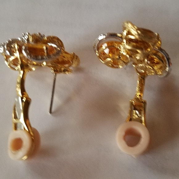 Citrine & Diamond Earrings - Picture 3 of 3